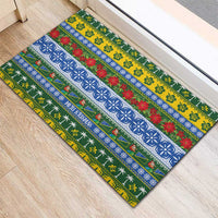 Solomon Islands Christmas Rubber Doormat The Solomons Melanesian Meri Krismas - Polynesian Pride