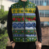 Solomon Islands Christmas Sleeveless Puffer Jacket The Solomons Melanesian Meri Krismas - Polynesian Pride