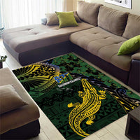 Solomon Islands Area Rug 677 Proud Crocodile Melanesian Pattern - Polynesian Pride