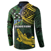 Solomon Islands Button Sweatshirt 677 Proud Crocodile Melanesian Pattern - Polynesian Pride