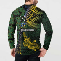 Solomon Islands Button Sweatshirt 677 Proud Crocodile Melanesian Pattern - Polynesian Pride