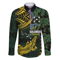Solomon Islands Family Matching Off Shoulder Short Dress and Hawaiian Shirt 677 Proud Crocodile Melanesian Pattern - Polynesian Pride