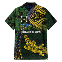 Solomon Islands Family Matching Short Sleeve Bodycon Dress and Hawaiian Shirt 677 Proud Crocodile Melanesian Pattern - Polynesian Pride