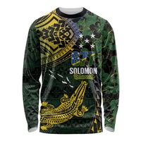 Solomon Islands Long Sleeve Shirt 677 Proud Crocodile Melanesian Pattern - Polynesian Pride