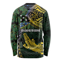 Solomon Islands Long Sleeve Shirt 677 Proud Crocodile Melanesian Pattern - Polynesian Pride