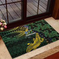 Solomon Islands Rubber Doormat 677 Proud Crocodile Melanesian Pattern - Polynesian Pride