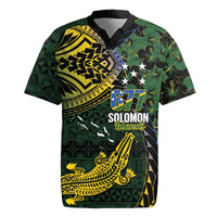 Solomon Islands Rugby Jersey 677 Proud Crocodile Melanesian Pattern - Polynesian Pride
