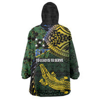Solomon Islands Wearable Blanket Hoodie 677 Proud Crocodile Melanesian Pattern - Polynesian Pride