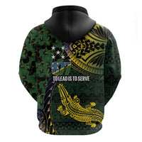 Solomon Islands Zip Hoodie 677 Proud Crocodile Melanesian Pattern - Polynesian Pride