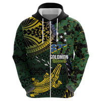 Solomon Islands Zip Hoodie 677 Proud Crocodile Melanesian Pattern - Polynesian Pride