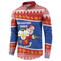 Personalized The Philippines Christmas Button Sweatshirt Pilipinas Parol - Maligayang Pasko!
