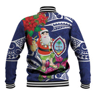 Guam Christmas Baseball Jacket Poinsettia With Bougainvillea - Felis Pasgua! LT14 - Polynesian Pride