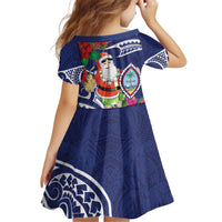 Guam Christmas Kid Short Sleeve Dress Poinsettia With Bougainvillea - Felis Pasgua! LT14 - Polynesian Pride