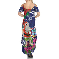 Guam Christmas Summer Maxi Dress Poinsettia With Bougainvillea - Felis Pasgua! LT14 - Polynesian Pride