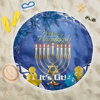 Hanukkah Jewish Festival Beach Blanket It's Lit - Polynesian Pattern LT14 One Size 150cm Blue - Polynesian Pride