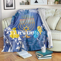Hanukkah Jewish Festival Blanket It's Lit - Polynesian Pattern LT14 Blue - Polynesian Pride