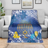 Hanukkah Jewish Festival Blanket It's Lit - Polynesian Pattern LT14 - Polynesian Pride