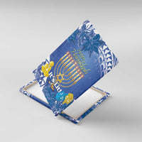 Hanukkah Jewish Festival Canvas Wall Art It's Lit - Polynesian Pattern LT14 With Frame Blue - Polynesian Pride