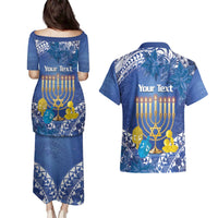 Personalised Hanukkah Jewish Festival Couples Matching Puletasi and Hawaiian Shirt It's Lit - Polynesian Pattern LT14 - Polynesian Pride