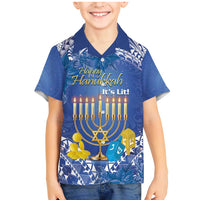 Personalised Hanukkah Jewish Festival Family Matching Mermaid Dress and Hawaiian Shirt It's Lit - Polynesian Pattern