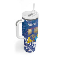 Personalised Hanukkah Jewish Festival Tumbler With Handle It's Lit - Polynesian Pattern LT14 - Polynesian Pride