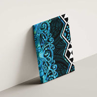 Turquoise Aotearoa Canvas Wall Art Taniko Motifs With Paua Shell Kowhaiwhai LT14 - Polynesian Pride