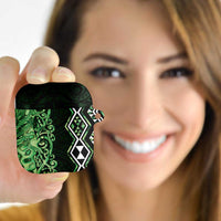 Green Aotearoa AirPods Case Taniko Motifs With Paua Shell Kowhaiwhai LT14 - Polynesian Pride