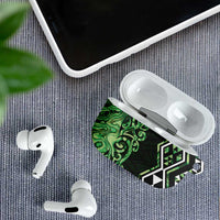 Green Aotearoa AirPods Case Taniko Motifs With Paua Shell Kowhaiwhai LT14 - Polynesian Pride