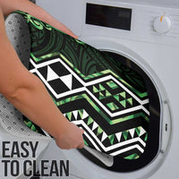 Green Aotearoa Bathroom Set Taniko Motifs With Paua Shell Kowhaiwhai - Polynesian Pride