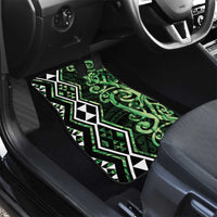 Green Aotearoa Car Mats Taniko Motifs With Paua Shell Kowhaiwhai LT14 - Polynesian Pride