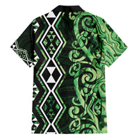 Green Aotearoa Hawaiian Shirt Taniko Motifs With Paua Shell Kowhaiwhai LT14 - Polynesian Pride