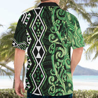 Green Aotearoa Hawaiian Shirt Taniko Motifs With Paua Shell Kowhaiwhai LT14 - Polynesian Pride