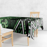 Green Aotearoa Tablecloth Taniko Motifs With Paua Shell Kowhaiwhai LT14 - Polynesian Pride