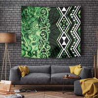 Green Aotearoa Tapestry Taniko Motifs With Paua Shell Kowhaiwhai