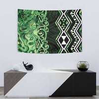 Green Aotearoa Tapestry Taniko Motifs With Paua Shell Kowhaiwhai
