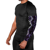 Purple Aotearoa Arm Sleeves Taniko Motifs With Paua Shell Kowhaiwhai LT14 - Polynesian Pride