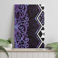 Purple Aotearoa Canvas Wall Art Taniko Motifs With Paua Shell Kowhaiwhai LT14 - Polynesian Pride