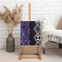 Purple Aotearoa Canvas Wall Art Taniko Motifs With Paua Shell Kowhaiwhai LT14 - Polynesian Pride
