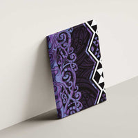 Purple Aotearoa Canvas Wall Art Taniko Motifs With Paua Shell Kowhaiwhai LT14 - Polynesian Pride