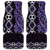 Purple Aotearoa Car Mats Taniko Motifs With Paua Shell Kowhaiwhai LT14 - Polynesian Pride