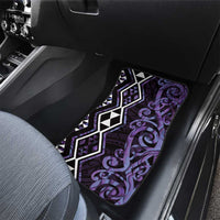 Purple Aotearoa Car Mats Taniko Motifs With Paua Shell Kowhaiwhai LT14 - Polynesian Pride