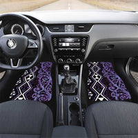 Purple Aotearoa Car Mats Taniko Motifs With Paua Shell Kowhaiwhai LT14 Set 2pcs - Front Purple - Polynesian Pride