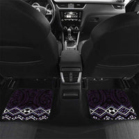 Purple Aotearoa Car Mats Taniko Motifs With Paua Shell Kowhaiwhai LT14 Set 2pcs - Back Purple - Polynesian Pride