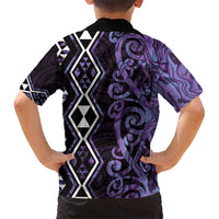 Purple Aotearoa Hawaiian Shirt Taniko Motifs With Paua Shell Kowhaiwhai LT14 - Polynesian Pride