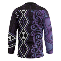 Purple Aotearoa Hockey Jersey Taniko Motifs With Paua Shell Kowhaiwhai LT14 - Polynesian Pride
