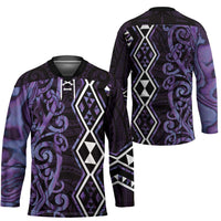 Purple Aotearoa Hockey Jersey Taniko Motifs With Paua Shell Kowhaiwhai LT14 - Polynesian Pride