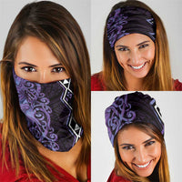 Purple Aotearoa Neck Gaiter Taniko Motifs With Paua Shell Kowhaiwhai - Polynesian Pride