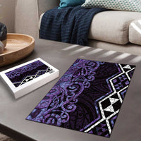 Purple Aotearoa Puzzle Taniko Motifs With Paua Shell Kowhaiwhai - Polynesian Pride