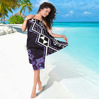 Purple Aotearoa Sarong Taniko Motifs With Paua Shell Kowhaiwhai LT14 - Polynesian Pride