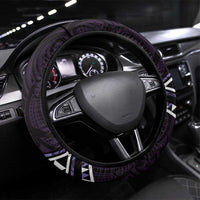 Purple Aotearoa Steering Wheel Cover Taniko Motifs With Paua Shell Kowhaiwhai LT14 Universal Fit Purple - Polynesian Pride